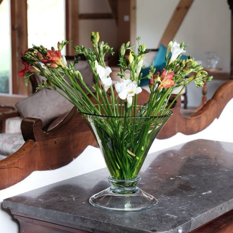 Handmade green vintage glass vase by Henry Dean Circa 1970’s